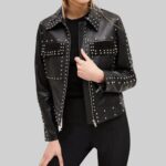 Another front view of the-stunning studded leather jacket