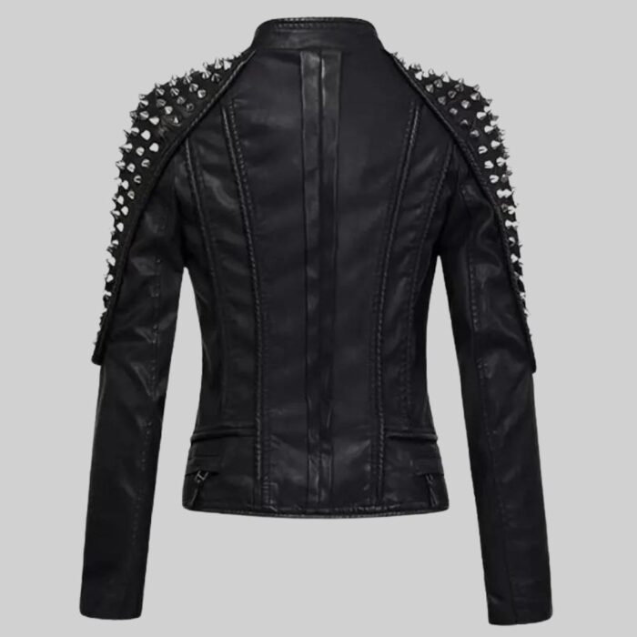 Back view-of the punk studded leather jacket