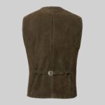 Back view-of a goatskin suede vest