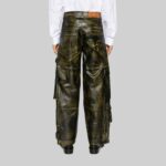 Back view-of men's cargo leather pants