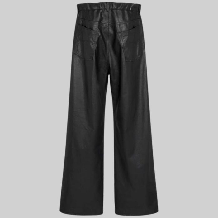 Loose fit men's leather pants-back view 2