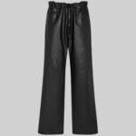 Loose fit men's leather pants-front view 2