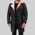 Mens faux fur-lined coat-front view 2