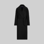 Elegant-wool belted coat without model