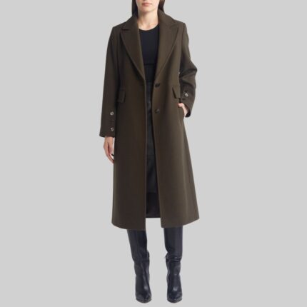 Front view 2 of-brown wool women's coat