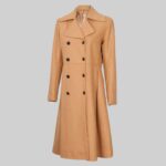 Front view of a stylish-beige wool coat