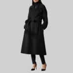 Full view of-women's wool wrap coat