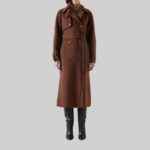 Women's brown wool coat-front view