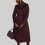 Womens purple wool coat-front view pose 1