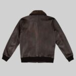 Back view of-men's leather bomber jacket