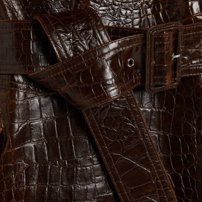 Belt-closeup-of-brown-leather-coat-for-women