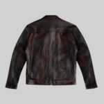 Black leather jacket for men-back view