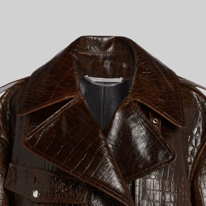 Collar-closeup-of-brown-leather-coat-for-women