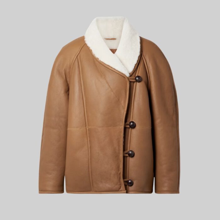 Leather-shearling-coat-womens-front-view