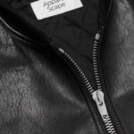 Men's aviator-style bomber jacket-collar closeup