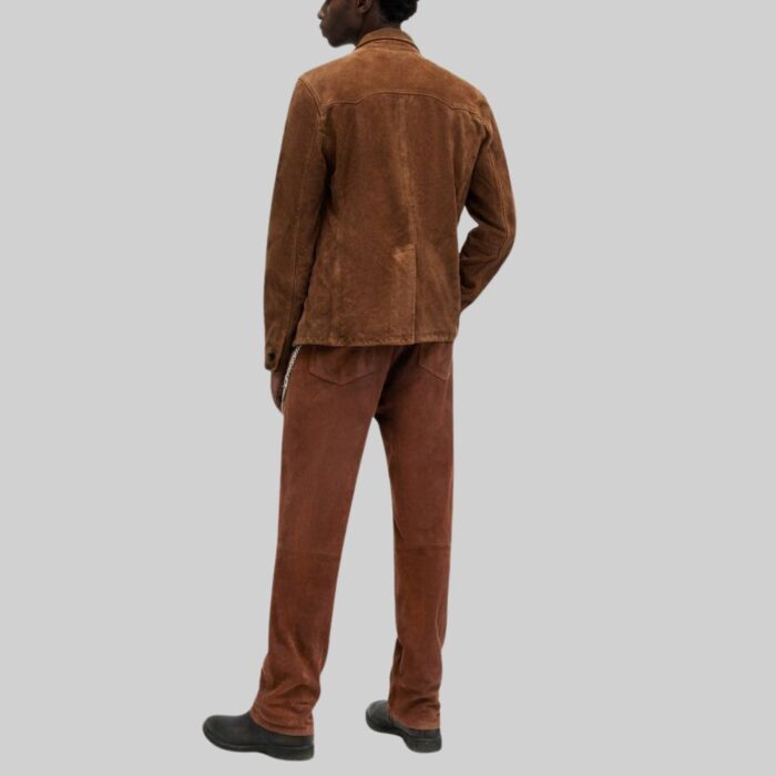 Mens-brown-suede-pants-back-view