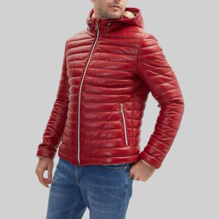 Men's-leather-puffer-jacket-front-view-2