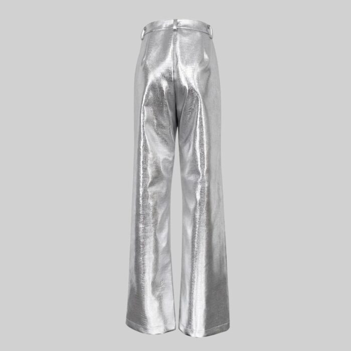 silver-metallic-leather-pants-for-women-back-view