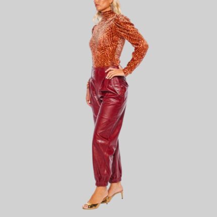 red-leather-pants-women-side-view