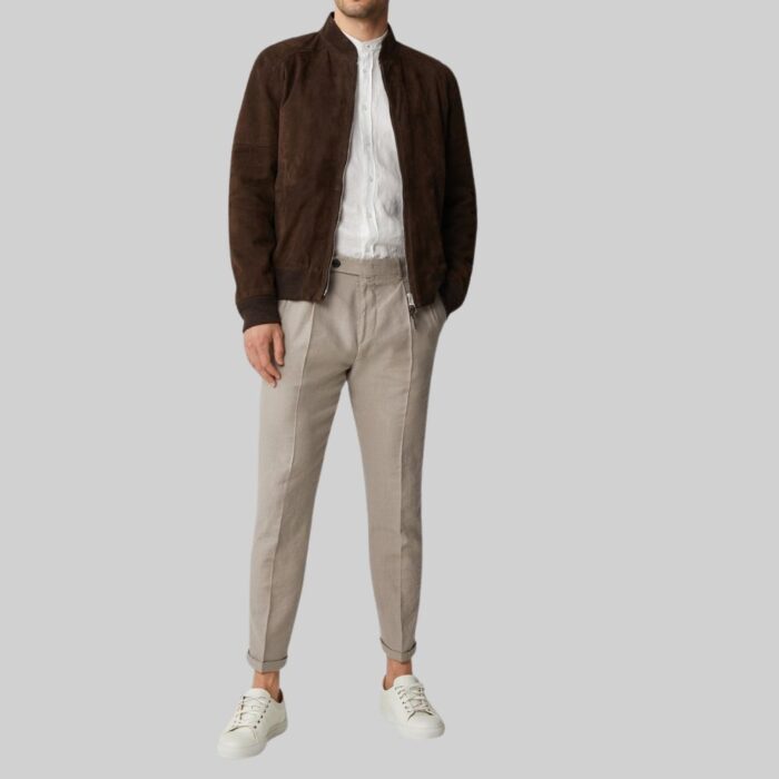 Full-length-view-of-men-s-suede-flight-jacket