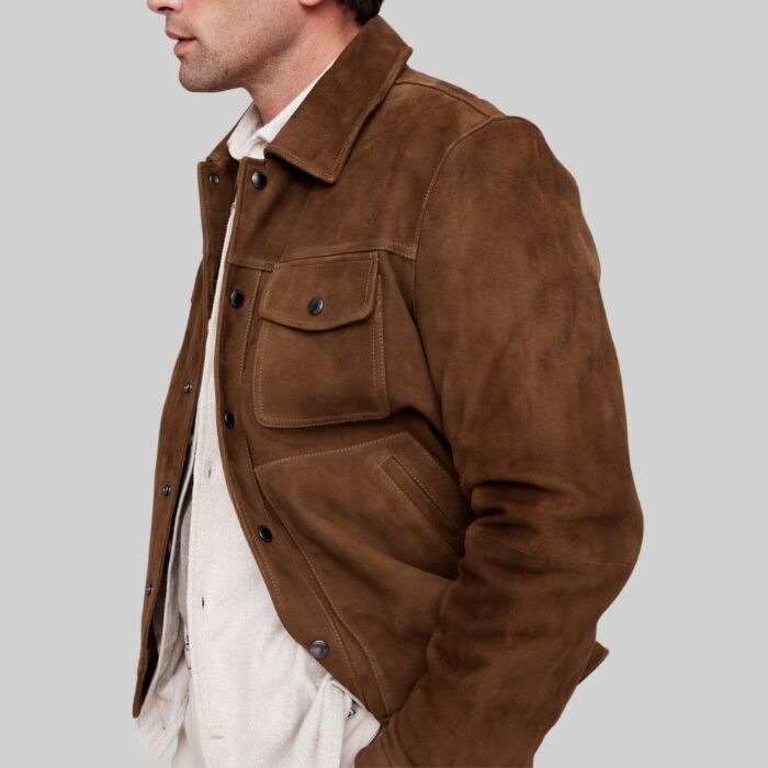 Side-view-of-mens-suede-brown-outerwear