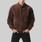 front-view-of-mens-suede-aviator-jacket