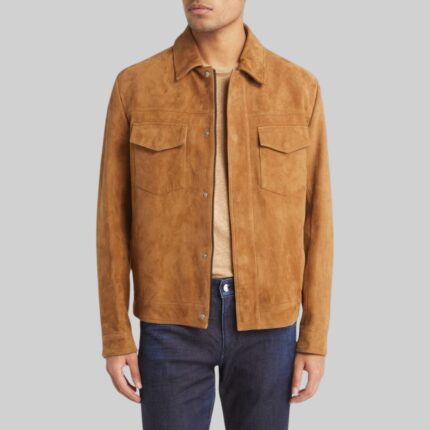 front-view-of-mens-suede-trucker-jacket