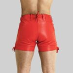 mens-red-leather-shorts-back-view