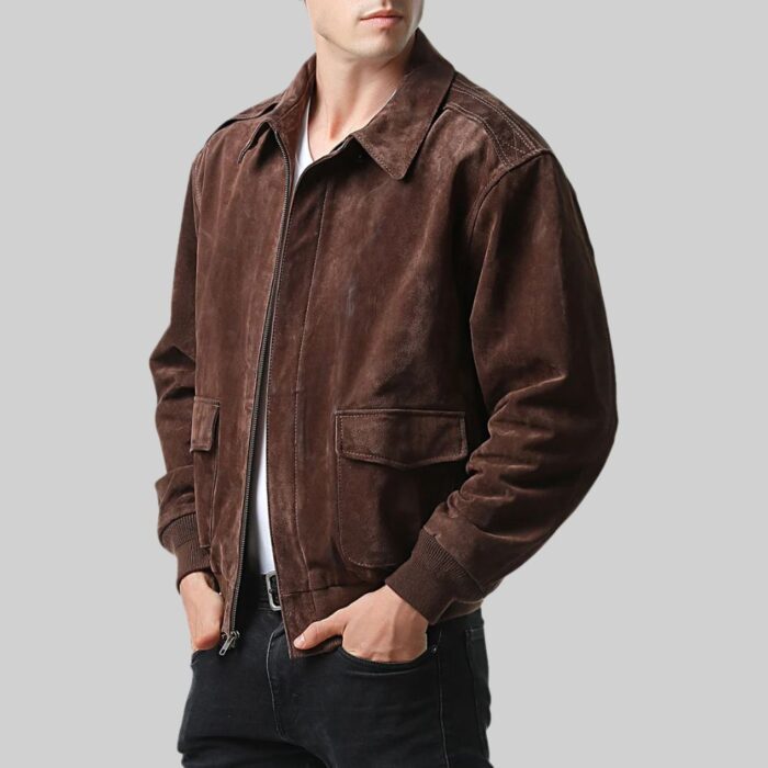 side-view-of-mens-suede-aviator-jacket