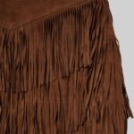 Detailed-fringe-design-on-suede-mini-skirt