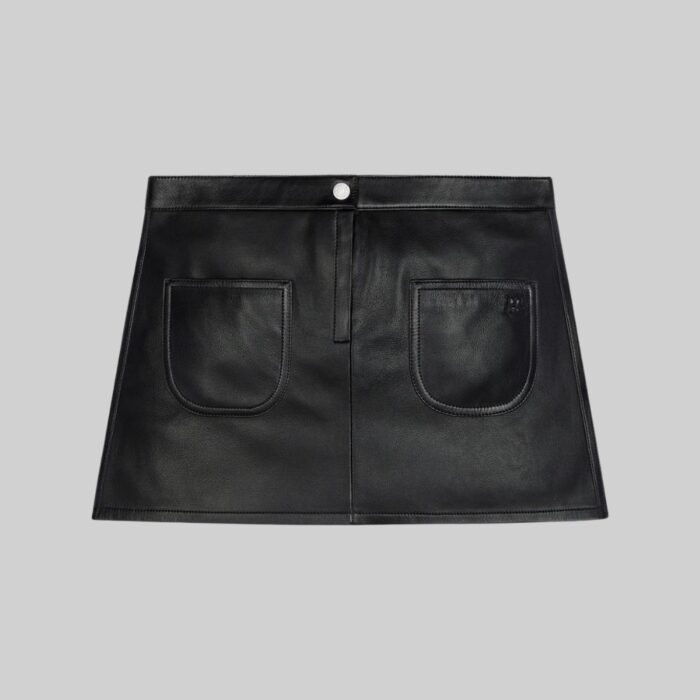 front-angle-of-leather-mini-skirt-a-line