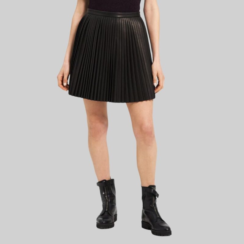 front-view-1-of-black-leather-pleated-skirt