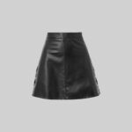 front-view-of-a-line-leather-mini-skirt